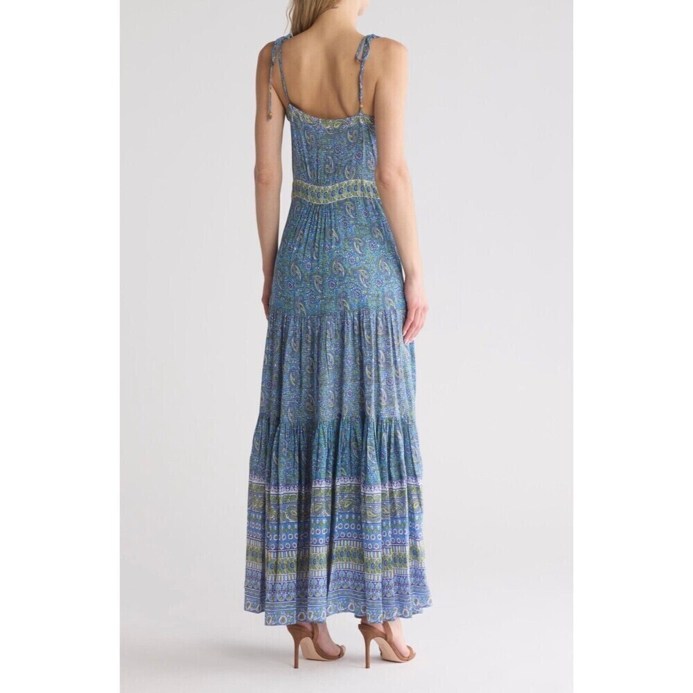 Veronica Beard Windansea Paisley Maxi Dress Blue Electric Multi Size XS NWT - Picture 3 of 13